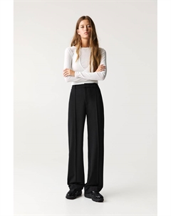 Элегантные брюки с отделкой швами, черный Pull & bear