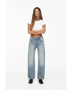 Джинсы прямого кроя со средней посадкой, синий Pull & bear