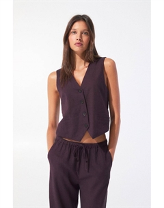 Жилет в деревенском стиле, бордовый Pull & bear