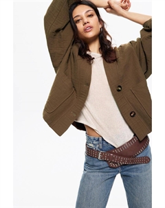 Куртка-Кимоно в деревенском стиле, коричневый Pull & bear