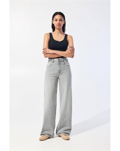 Джинсы с высокой талией и широкими штанинами, серый Pull & bear