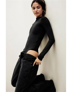 Боди из полиамида с длинными рукавами, черный Pull & bear