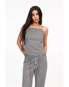 Топ с бретельками, серый Pull & bear