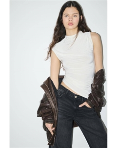 Асимметричный топ со сборками, экрю Pull & bear