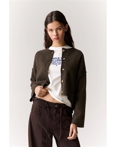 Кардиган на пуговицах, коричневый Pull & bear
