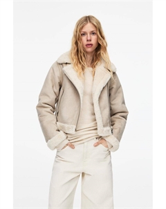 Двусторонняя короткая куртка, экрю Pull & bear