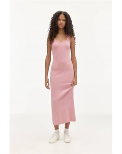 Платье миди с бретельками в рубчик, розовый Pull & bear