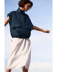 Жилет с накладными карманами, синий Pull & bear