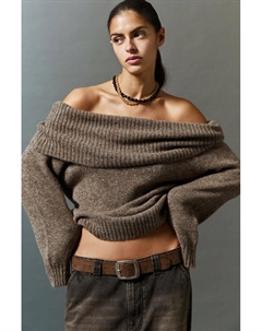 Мягкий на ощупь джемпер с бретельками, коричневый Pull & bear