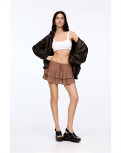 Юбка со вставками, коричневый Pull & bear