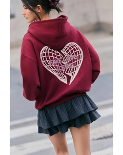 Толстовка с капюшоном Love, бордовый Pull & bear