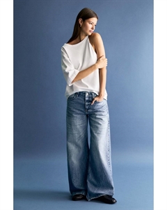 Джинсы с широкими штанинами, голубой Pull & bear