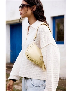 Сумка через плечо с пряжкой, экрю Pull & bear