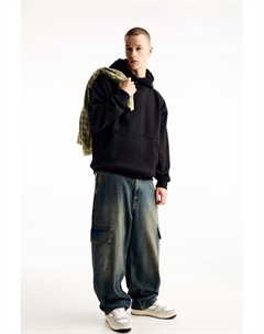 Базовая толстовка с капюшоном, черный Pull & bear