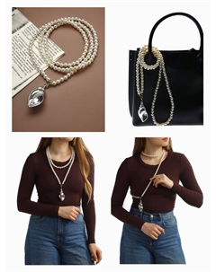 Портупея жемчужная с кулоном Qf