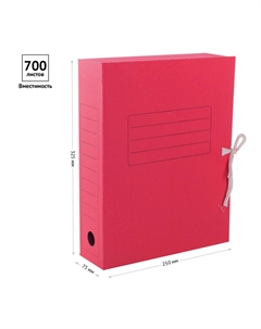 Папка архивная на резинках, микрогофрокартон, 75 мм, до 700 л, красный Calligrata