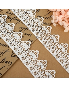 Кружево гипюровое, 40 мм × 9 ± 0,5 м, цвет молочный Арт узор