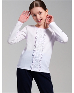 Фуфайка трикотажная для девочек (футболка с длинными рукавами) School by playtoday