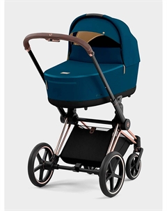 Коляска для новорожденных Priam IV люлька Mountain Blue и шасси Rosegold Cybex