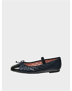 Туфли с бантом и перемычкой, темно-синие Pretty ballerinas