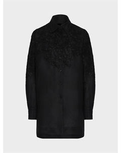 Рубашка изо льна с цветочной вышивкой Ermanno scervino