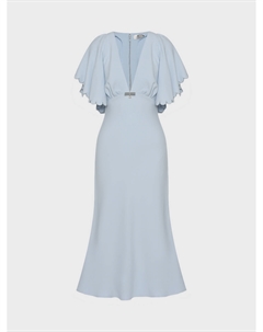 Платье с рукавами-лепестками, голубое Elisabetta franchi