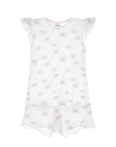 Белая пижама с принтом "бабочки" Sanetta