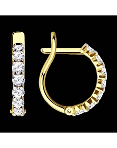 Серьги из желтого золота с фианитами Sokolov