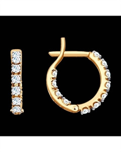 Серьги из золота с фианитами Sokolov