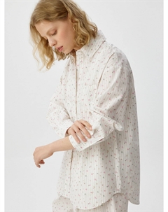 Рубашка оверсайз из хлопка с принтом Sela