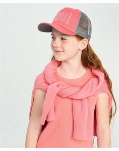 Бейсболка для девочки колорблок с вышивкой мультицвет Button blue