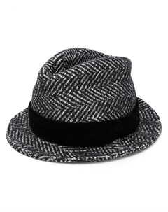 Dolce gabbana шляпа трилби с узором в елочку 58 черный Dolce&gabbana