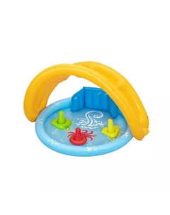 Детский надувной бассейн 115х89x76см, 45л, от 6 мес. Морская ракушка, с навесом 52568 Bestway