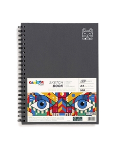 Скетчбук для рисования карандашами, мелками и маркерами на спирали Plus A4 40 л 160 г Carioca