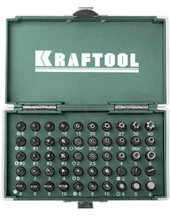 Набор бит X-Drive кованых торсионных Cr-Mo система насечек NSS 50 предм в боксе Kraftool