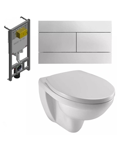 E21739RU-00 Унитаз c инсталляцией Patio Rimless, сиденье дюропласт микролифт, клавиша хром (EDV102-00+E70021+E29025+E4316-CP) Jacob delafon