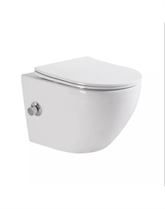 Унитаз подвесной безободковый BelBagno Uno BB3105CHR-BS/SC с крышкой-сиденьем микролифт, со смесителем и функцией биде Belbagno