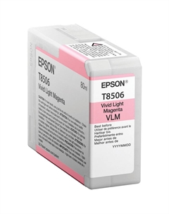 Картридж струйный Epson T8506 (C13T850600), светло-пурпурный, оригинальный, объем 80 мл для Epson Epson SureColor SC-P800