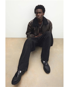 Лоферы с пряжкой, черный Pull & bear