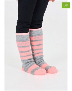 Носки Znow, цвет grau/rosa Zigzag