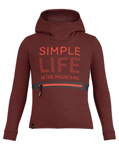 Пуловер с капюшоном, красный Salewa