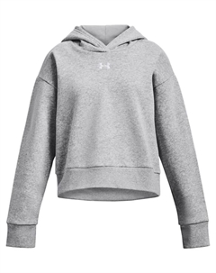 Лонгслив UA Rival Fleece Crop Hoodie, серый Under armour