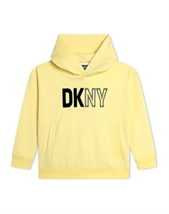 Пуловер с капюшоном, желтый Dkny