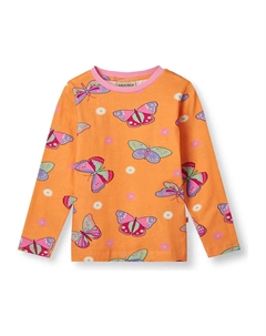 Лонгслив Schmetterling, цвет orange/pink Småfolk