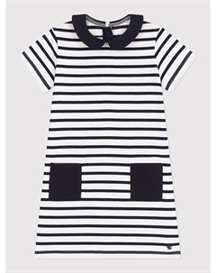 Платье, белый/темно-синий Petit bateau