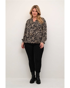 Блузка, цвет black and brown animal print Kaffe curve