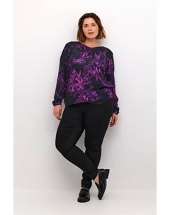 Блузка, цвет black/purple painted flower Kaffe curve