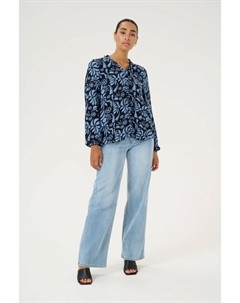 Блузка, цвет blue flower leaf print Kaffe