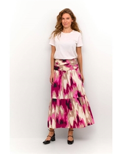 Юбка длиной до колена, цвет pink abstract print Kaffe