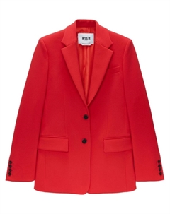Однобортный пиджак строгого кроя, красный Msgm
